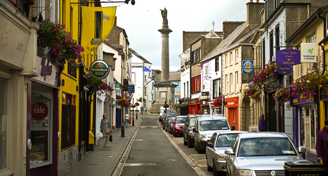 Stadtzentrum von Ennis während einer LISA! Englisch-Sprachreise für Schüler in Irland