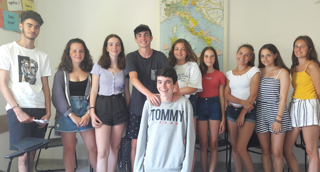 Schüler in einer LISA! Sprachschule während eines Italienisch-Sprachkurses in Orbetello, Italien
