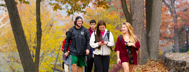 LISA-Sprachreisen-Erwachsene-Englisch-USA-New-York-Campus-Gelaende-Herbst-Bunt-Laub